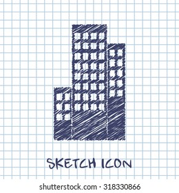 buildings vector sketch icon 