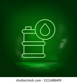 Buildings, vulcan, atom neon vector icon. Save the world, green neon.