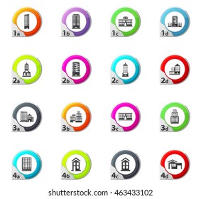 Buildings web icons for user interface design