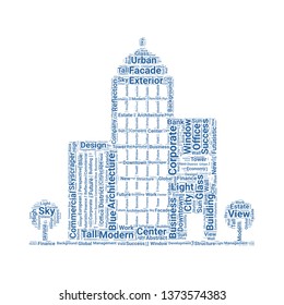 buildings word cloud. tag cloud about buildings