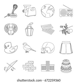 building,sports, cooking and other web icon in outline style.history, space, education icons in set collection.