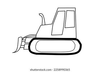 Buildozer sketch with white background. Buildozer Vector illustration.
