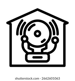 built alarm line icon vetor. built alarm sign. isolado contour symbol ilustração