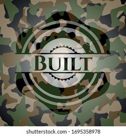Built camo emblem. Vector Illustration. Detailed.