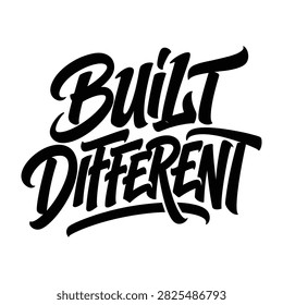 Built different bold brush font t shirt t-shirt design apparel clothing print
