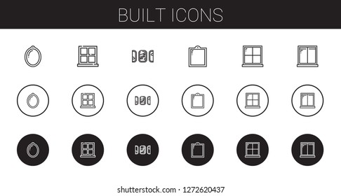 built icons set. Collection of built with window, windows. Editable and scalable built icons.