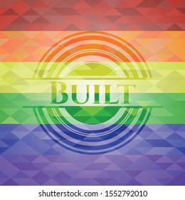 Built lgbt colors emblem. Vector Illustration. Mosaic.