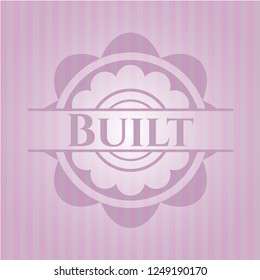 Built pink emblem. Retro