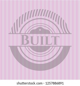 Built pink emblem. Retro