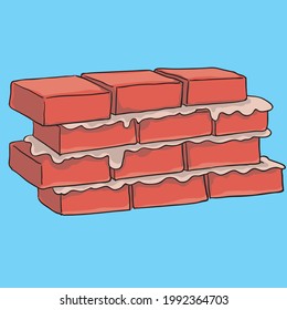 built red bricks in the wall
