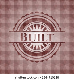 Built red geometric pattern emblem. Seamless.