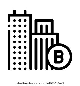 construcción de edificios residenciales vector. signo de edificios residenciales construidos. ilustración de símbolo de contorno aislado