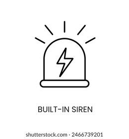 Built in siren line icon vector for packaging on cctv camera with editable stroke