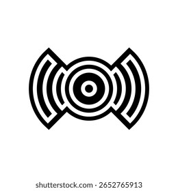 alto-falantes construídos ícone do glifo vetor. sinal dos alto-falantes construídos. ilustração de símbolo isolado