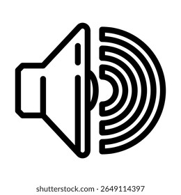 Construido Vector de icono de línea de altavoces. Construido signo de altavoces. Contorno aislado Ilustración negra