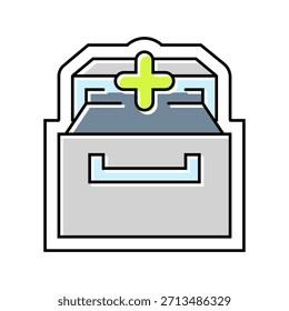 vetor de ícone de cor de armazenamento construído. sinal de armazenamento construído. ilustração de símbolo isolado