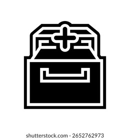 built storage glyph icon vector. built storage sign. isolated symbol illustration