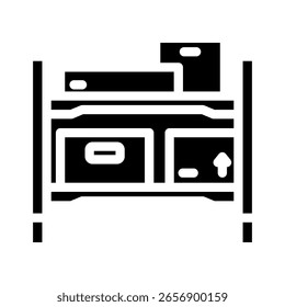 built storage glyph icon vector. built storage sign. isolated symbol illustration
