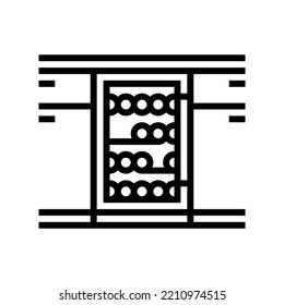 built in wine cooler line icon vector. built in wine cooler sign. isolated contour symbol black illustration