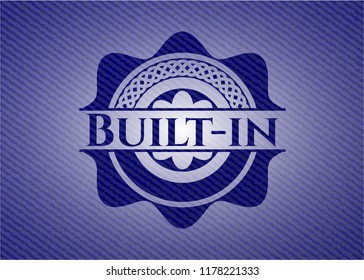 Built-in badge with denim background