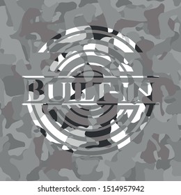 Built-in on grey camouflaged pattern