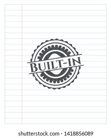 Built-in pencil emblem. Vector Illustration. Detailed.