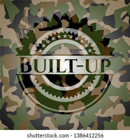 Built-up camouflage emblem. Vector Illustration. Detailed.