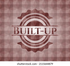 Built-up red geometric badge. Seamless. 
