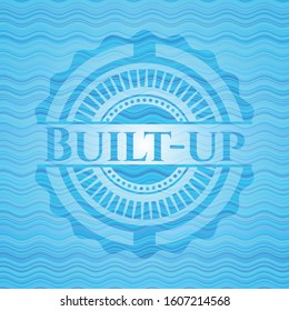 Built-up water wave style emblem. Vector Illustration. Detailed.