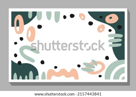 Buiseness card template with abstract flat shapes in soft colors