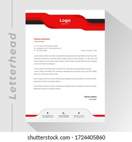 Buisiness letterhead template with red shapes