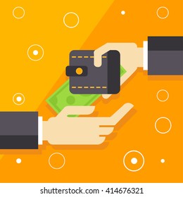 Ilustración De Vector Plano De Relación Empresarial En Un Estilo Infográfico Simplificado Y Colorido Brillante 
