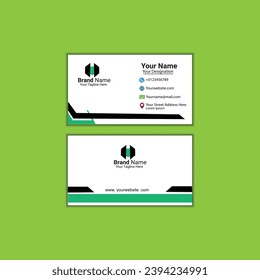 Buisness card design With green background mockup