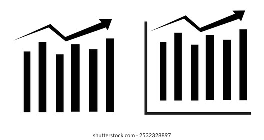 Buisness graph  vector icons  isolated on white background