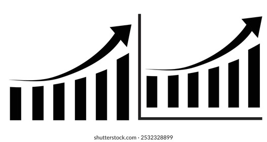 Iconos del vector del gráfico del negocio aislados en el fondo blanco
