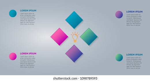 Buisness infographic vector illustration design with colorful shapes and idea concept.