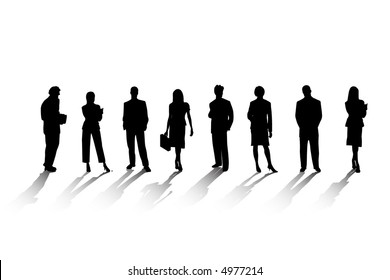 Buisness People Silhouettes (Vector)