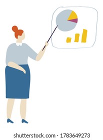 Buisness Woman Flat Character Flat Vector