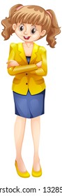 Buisness woman isolated background illustration