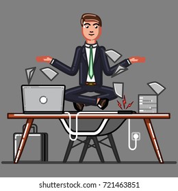 Buisnessman ceep calm on work