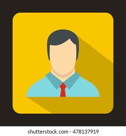 Buisnessman icon in flat style isolated with long shadow