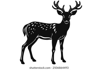 Un ciervo buitiful con una ilustración de Vector de silueta