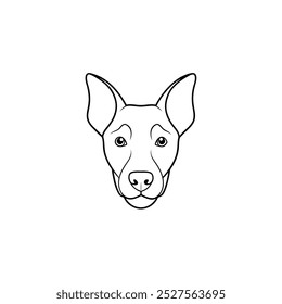 a buitiful dog head with silhouette vector lllustration
