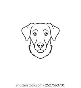 a buitiful dog head with silhouette vector lllustration