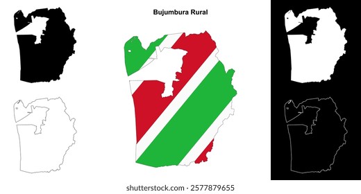 Bujumbura Rural province outline map set