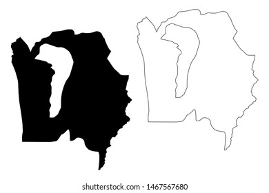 Bujumbura Rural Province (Republic of Burundi, Provinces of Burundi, Western region) map vector illustration, scribble sketch Bujumbura Rural map