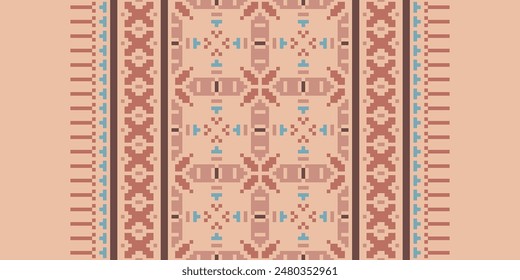 Bukhara pattern Seamless Australian aboriginal pattern Motif embroidery, Pixel Ikat embroidery vector Design for Print endless arabesque cloth dupatta shawl bandana print silk kurta men