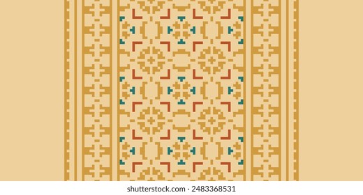 Bukhara pattern Seamless Australian aboriginal pattern Motif embroidery, Pixel Ikat embroidery vector Design for Print egyptian pattern tibetan mandala bandanna