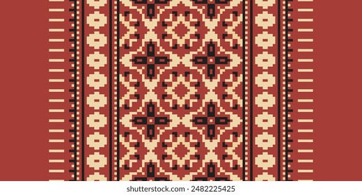 Bukhara pattern Seamless Mughal architecture Motif embroidery, Pixel Ikat embroidery vector Design for Print indonesian batik motif embroidery native american kurta mughal design