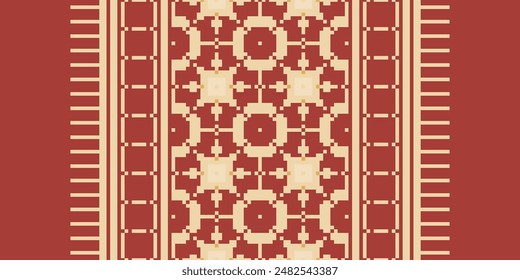 Bukhara patrón Sin costura Mughal arquitectura Motif bordado, Pixel Ikat bordado Vector Diseño para imprimir arte indígena patrón de arte aborigen floral kurti mughal borde